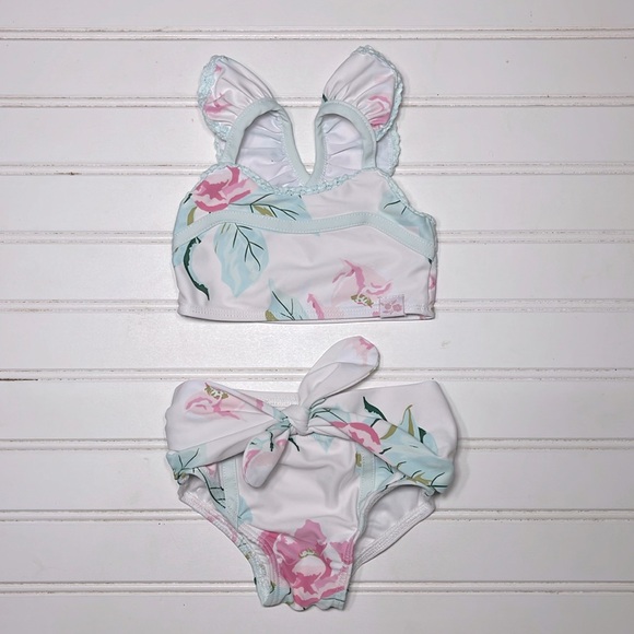 SWEET HONEY NWOT Floral Ruffle 2 Piece Swimsuit - Picture 1 of 1